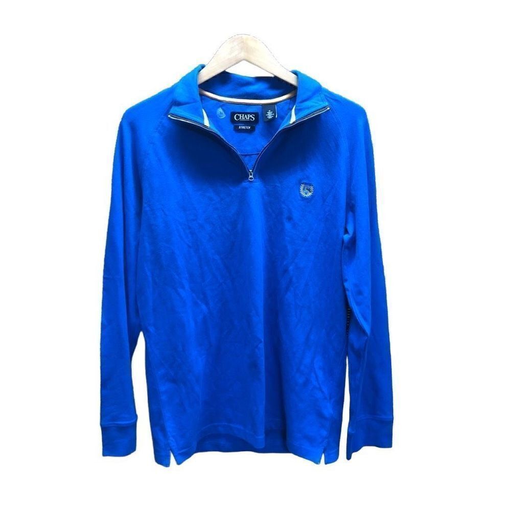 Chaps Size Medium (M) 1/4 Zip Blue